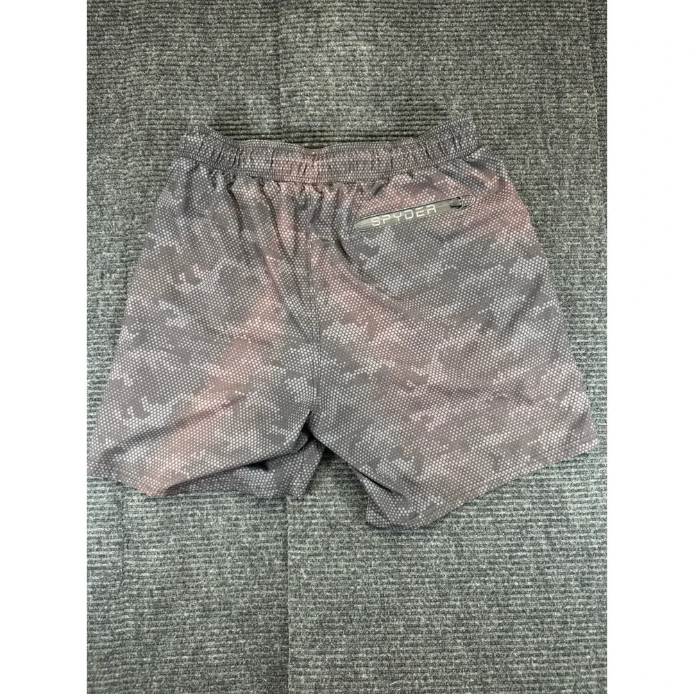 Spyder Swim Men's L Black Gray Camo Swim Trunks Board Shorts UV Protection H44